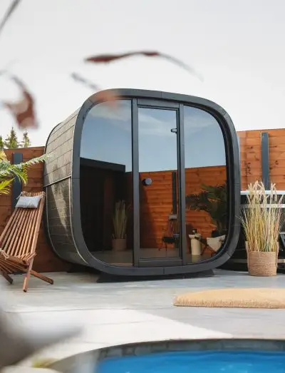 LEIL Black Cube Comfort <br> 6-Person Outdoor Sauna